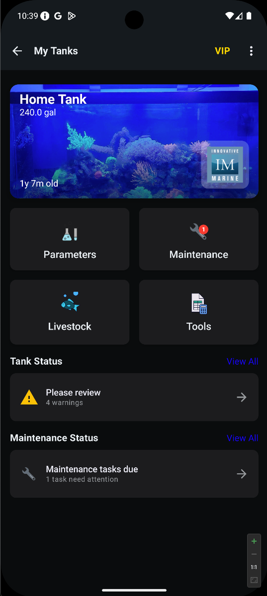 Reef Trak app preview